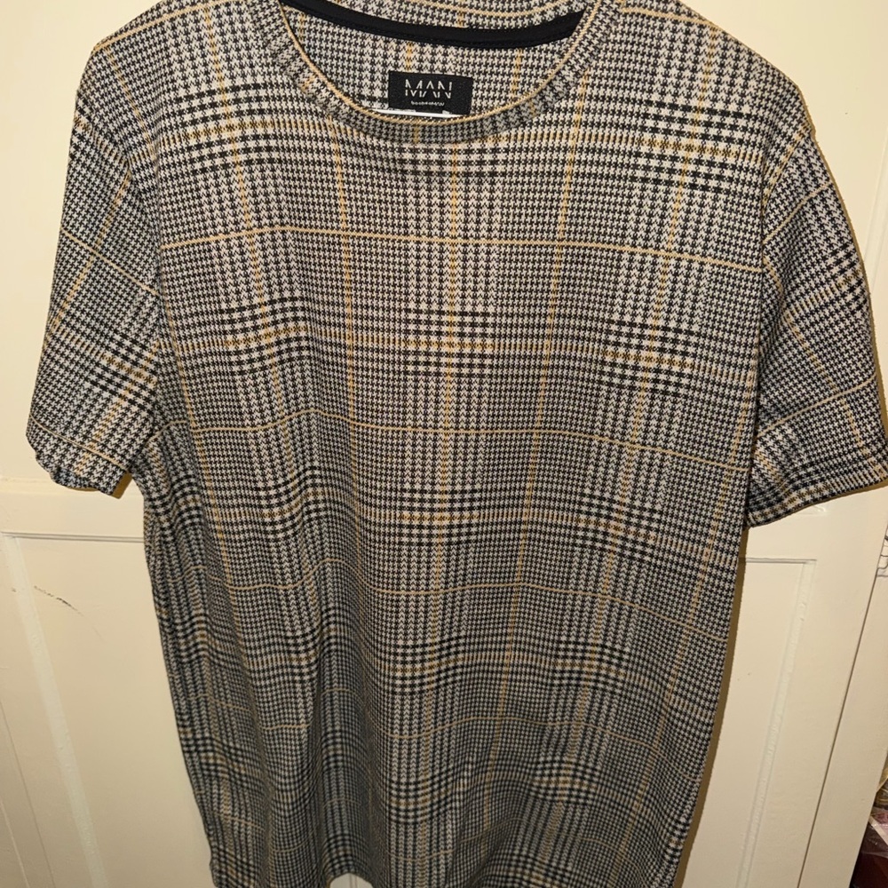 Black & Tan Plaid Short Sleeve Shirt